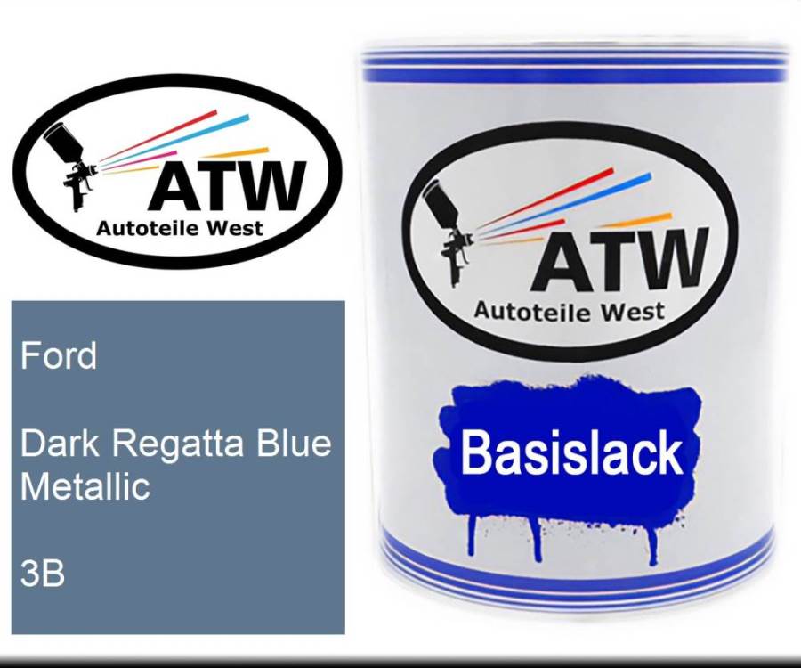 Ford, Dark Regatta Blue Metallic, 3B: 1L Lackdose, von ATW Autoteile West.